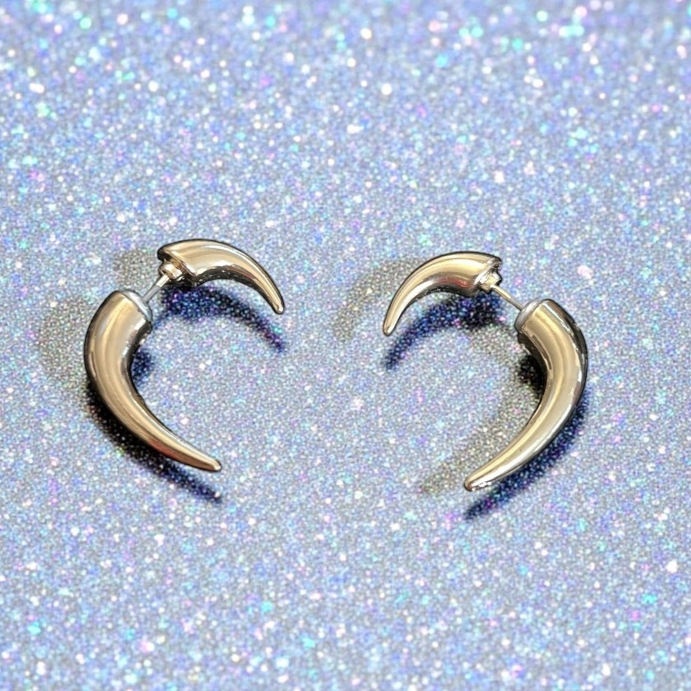 Gold Horn Two Piece Earrings